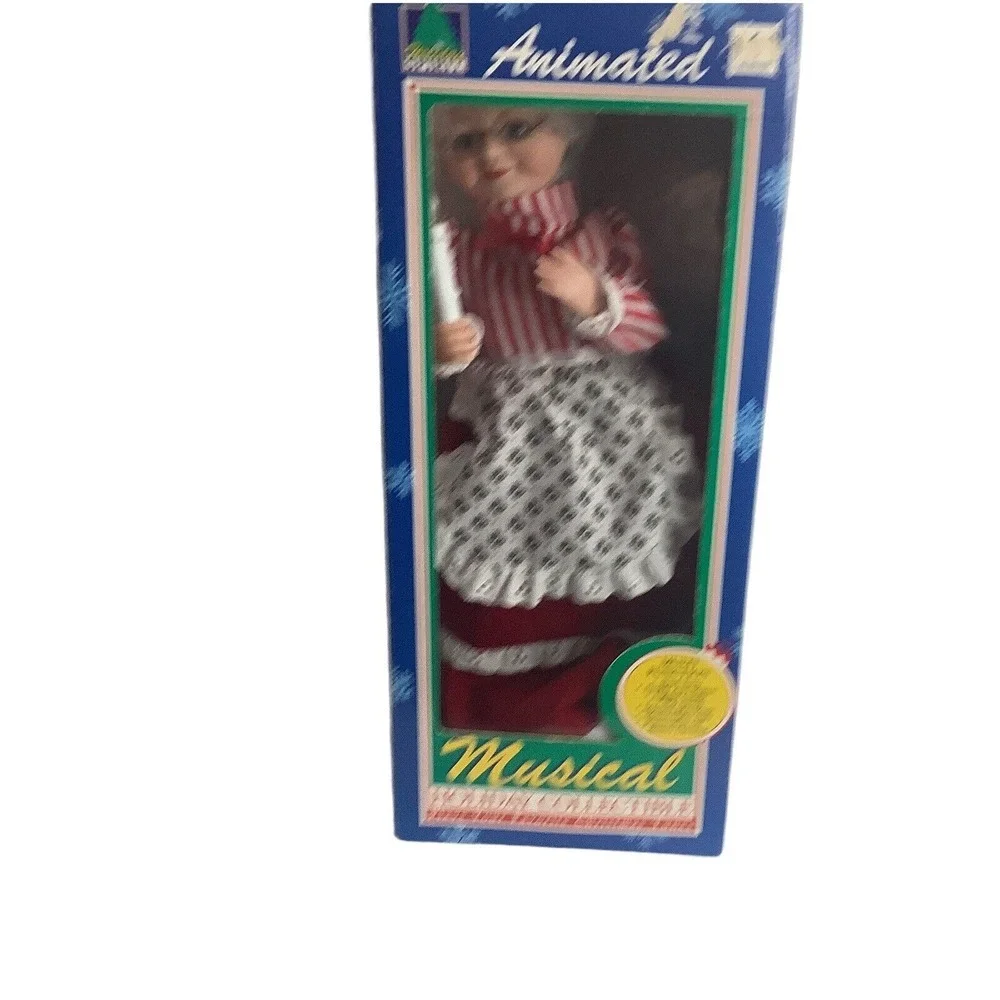 Vtg Holiday Spirit Animated Musical X Mas Mrs‎ Claus Plays 3 Songs Jingle Bell